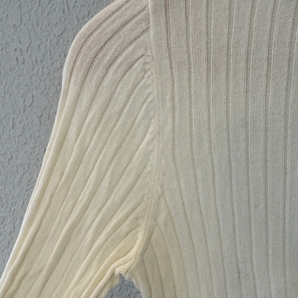 J. McLaughlin Ivory Ribbed Turtleneck Sweater - Picture 3 of 8
